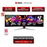MSI MPG 491CQPX QD-OLED CURVED GAMING MONITOR | 49" | 5120x1440 | 0.03MS | DQHD | 240HZ | G-SYNC | H