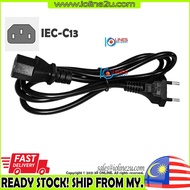2pcs EURO 2 Pin 1.2m IEC-C13 Power Cord 2.5A 250V 0.5mm cable