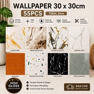 55 Sheets of 30x30cm Marble Vinyl Sticker Wallpaper - Waterproof, Eco-Friendly, Easy to Care