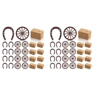 [DIP Store] Exclusive48 Pieces Western Party Supplies Vintage Table Centerpieces for Lucky Horseshoe