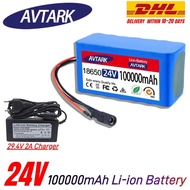 DHL SHIP 24V 100Ah Lithium Battery for Wheelchairs | 7S3P 18650 100000mAh Rechargeable Pack | with 2