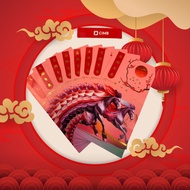 CIMB 2025 / 2026  ANG POW CHINESE NEW YEAR PACKETS  (8pcs) Red Packet / Angpao / Angpow / Angpau