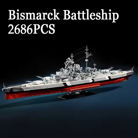 2686PCS Bismarck Battleship Model Toys Building Blocks Assembly Small Particle Bricks Home Ornaments