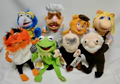 The Muppets Puppet Kermit Frog Fozzie Bear Swedish Chef Miss Piggy Gonzo WALDORF Plush Stuffed 28cm 