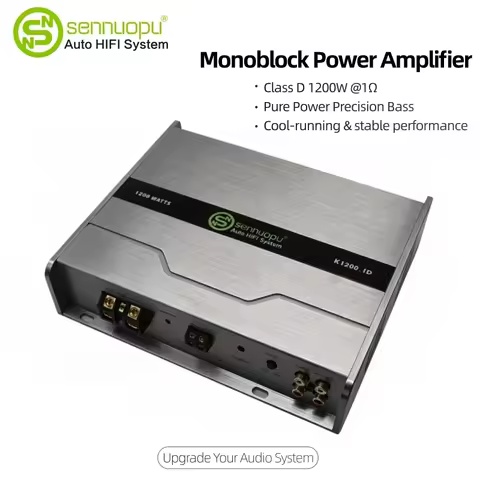Subwoofer Monoblock Class D Pure Power Amplier 1200W RMS 1Ω Stable 4-Layer PCB 92% CE