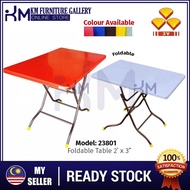 KM Furniture 3V Plastic Rectangular Folding Table 2x3 (With Installation)/ Study Table/ Restaurant Furniture /Meja Lipat /Hawker Table