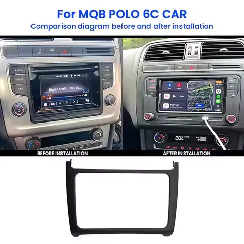 A95E-For VW MQB POLO 6C 6R 2014-2019 MIB187A RCD510 Car Radio Trim Frame Decorative Panel 2DIN Audio