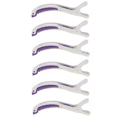 6PCS Pro Hairdressing Salon Sectioning Crocodile Hair Clamps Set