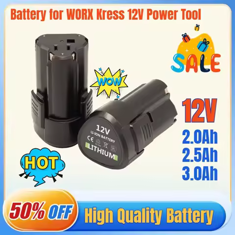 New 2.0Ah/2.5Ah/3.0Ah Battery for WORX Kress 12V WA3506 WU127 WU128 WU132 WU131X WU130 WU280 WX540 W