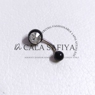 PIERCING EARING BLACK BARBEL BALL BLACK EARRINGS FOR MEN AND WOMEN MFS EAR ACCESSORIES - LSPLngkung