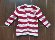 Nicholas & Bears 紅白條紋熊仔針織外套，Size: 18M