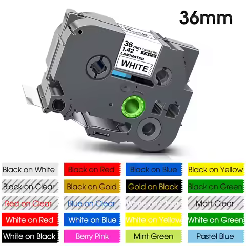 Compatible for Brother TZe Tape TZe231 TZe241 TZe251 TZe261 Black on White 12/18/24/36mm Label for B