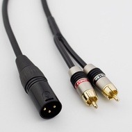 Hifi XLR To ดูเอิ้ล RCA สายออดิโอ2 RCA ชายเป็น XLR 3ขาหญิง Cannon เครื่องขยายเสียงผสมสายลำโพง1M 1.5M