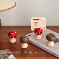 Cute Creative Mushroom Note Holder Ornaments Retro Wooden Photo Holder Business Card Holder Desktop 
