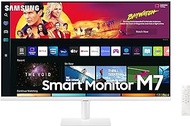 SAMSUNG 32" M70B Series 4K UHD USB-C Smart Monitor &amp; Streaming TV, 4ms, 60Hz, HDR10, Wireless Display, Slimfit Camera, Gaming and IoT Hubs, Alexa Built in, 2022, LS32BM703UNXZA, White