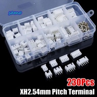 SAMO 230Pcs 2.54mm Pitch Terminal, XH2.54 Housing Kit Pin Connector, 2p 3p 4p 5pin Male And Female 4