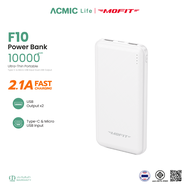 MOFIT F10 PowerBank 10000mAh พาวเวอร์แบงค์ จ่ายไฟช่อง USB เท่านั้น พาวเวอร์แบงค์  น้ำหนักเบา พกพาสะด