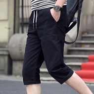 Men Drawstring Shorts Casual Three Quarter Pants Fashion Men 3/4 Pants Outdoor Youth Sports Shorts