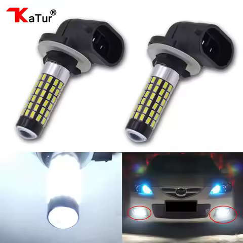 Katur 2pcs H27 Led Fog Light H27W/2 881 Auto Led Bulb Light Lamp Car Driving Running Light Driving H