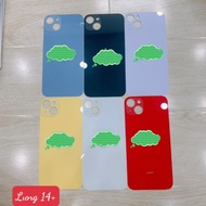 Back cover for iphone 14 plus, back cover, large orange hole glass back for iphone 14+