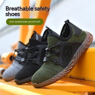 Low-top Steel Toe Safety Shoes Breathable Work Shoes Protective Shoes Wear-Resistant Beef Tendon Sole Safety Shoes Anti-smashing Anti-puncture Work Shoes Steel Toe Shoes Fashion Sa