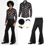 Retro 70s Disco Men Outfit Vintage Themed Gathering Daily Dress Up Suit