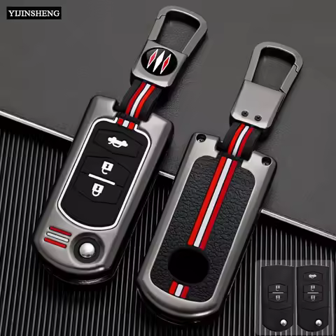 2 3 Buttons Zinc Alloy + Silicone Car Key Case Cover Holde For Mazda 2 3 5 6 8 CX7 CX-7 CX5 CX-5 CX9