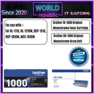 Brother Original TN1000 TN-1000 Toner HL-1110 HL-1210W DCP-1510 DCP-1610W MFC-1910W - DR-1000 DR1000