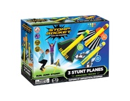 Stunt Plane Launcher Toy for Kids - 3 Foam Airplane Toy Soars Over 100 Feet - Unique Tricks & Adjust
