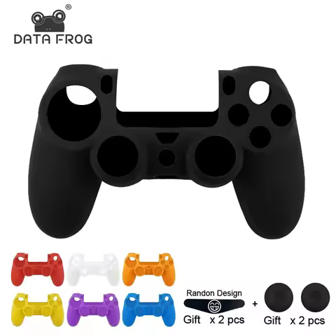 DATA FROG Anti-Slip Silicone Protective Case For PS4 Controller Soft Cover For PS4 / PS4 Pro / PS4 S