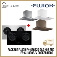 [BUNDLE] FUJIOH FH-GS6520 Gas Hob 78cm And FR-CL1890R/V Chimmey Cooker Hood 90cm