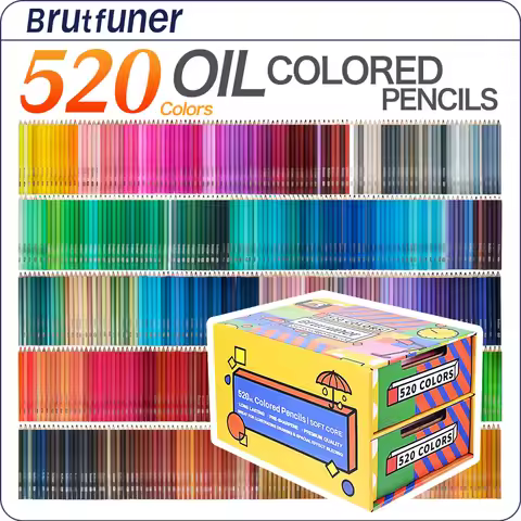 Brutfuner 520 Oil Colored Pencils Professional Drawing Pencil Set For Sketch Coloring School Kid Art