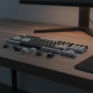 Gaming Keyboard Keycaps Kit, Transparent Mechanical Keycaps with Layer Letters, Suitable for 61/64/6