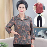 Middle Elderly Clothes Female Mother Clothes Shirt Suits Old Lady Tops Grandma Clothes Shirts Elderl