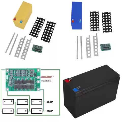 R53C 12V 7Ah Battery Storage Box 3X7 18650 Holder 3S 40A with Welding Nickel Strips