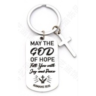 Stainless steel Bible verse Keychain