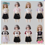 CHERRY Princess Chain Skirt, Fashion Mini T-shirt Pleated Skirt, Toys DIY Accessories Cute Dolls Clo