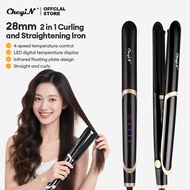 CkeyiN 2 in 1 Hair Straightener Far-infrared Anion Flat Iron Styling Tool Hair Curler HS262