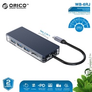 6 In 1 Type C HUB USB 3.0 4K HD HDMI RJ45 PD To WB-6RJ Adapter ORICO