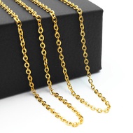 18k Gold Rose Gold Necklace Female Non-Fade Cross Chain Single Chain Genuine au750 Color Gold Neckla