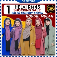 🔥1 Helai RM45🔥HAZEL TD Hoodie Mulan Tshirt Muslimah Labuh Baju Wanita Tshirt Wanita Murah Baju Sejuk