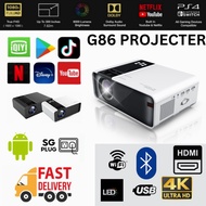 Mini Projector G86 Home TV Wifi HD 1080P Wireless Mirroring Screen Home Theater Led Portable 4K Projector for Phone and Laptop