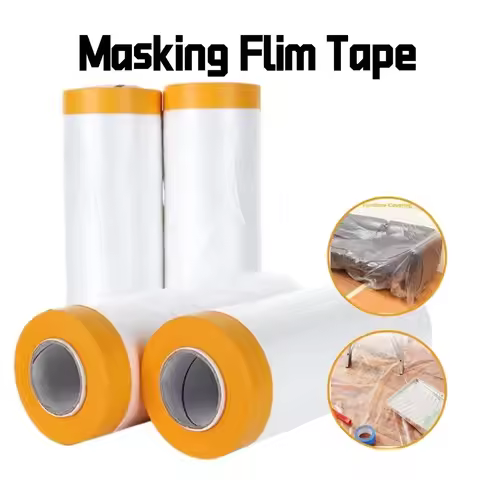 Pre Taped Masking Film Painters Plastic Sheeting Film Tape Car Paint Masking Film Automotive Paintin
