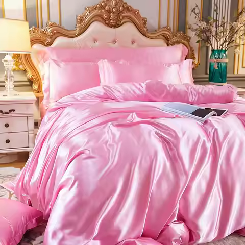 Luxury Duvet Cover Set King Size Cover Solid Color Luxury Kit Rayon Satin Duvet Cover Set Twin Queen