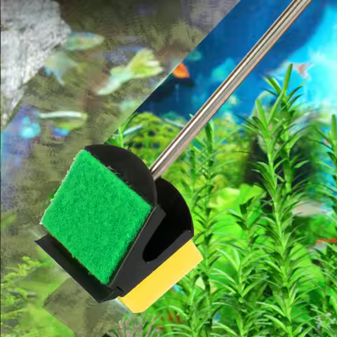 1PC Aquarium Glass Plant Cleaning Brush Cleaning Accessories Tool Algae Scraper 3-in-1 Floating Clea