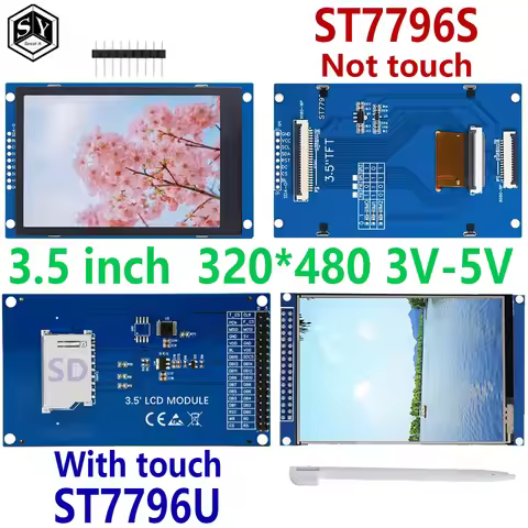 3.5 Inch 320x480 SPI TFT Serial Port Module 5V/3.3V PCB Adapter ST7796S/ST7796U LCD Display with tou