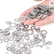 N&Y   180pcs Stainless Steel Washers O Ring Fasteners Gasket Set Assortment Kits M2 M2.5 M3 M4 M5 M6