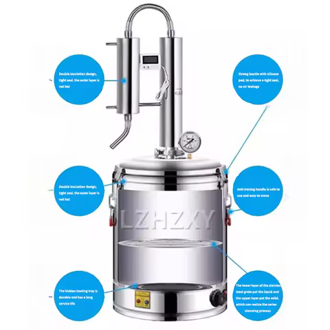 30L Water Distiller Wine Steamer Brewing Equipment Roasting Wine Machine Water Filter Wine Brandy Es