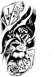 Best Friend Tattoos,Poker Animal Gaze,Poker Tattoos,Lasts 1-2 Weeks,Resilience,Water-Resistant,Real 