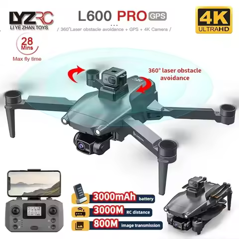 LYZRC Dron L600 Mini Drone 4K Professional HD Camera 3-axis gimbal Optical Flow Brushless Laser Obst